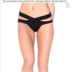 iheartraves Aries black criss cross scrunch booty